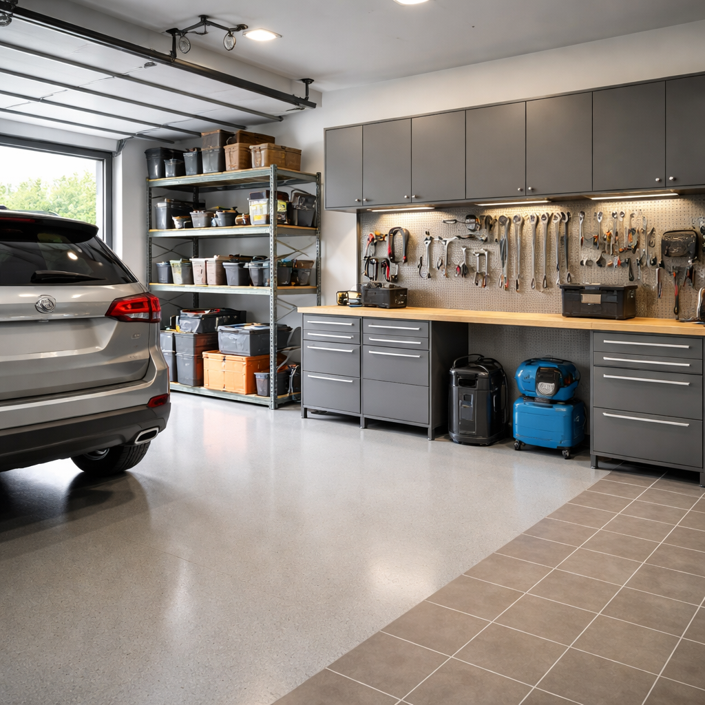 Najboljše ideje za tla v garaži – od epoksida do ploščic, brez razpok in brez prahu