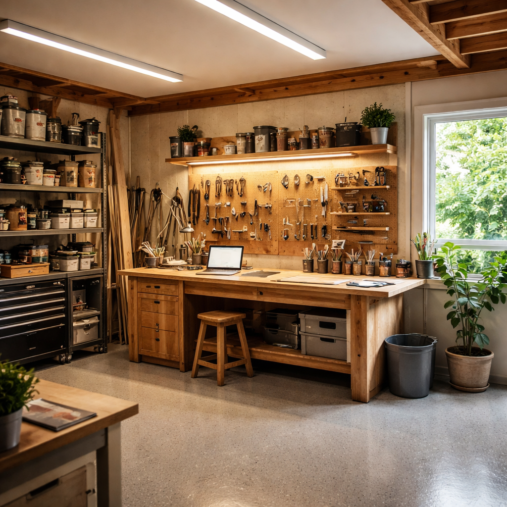 Kako spremeniti garažo v ustvarjalni studio, ki je svetel, topel in uporaben skozi vse leto