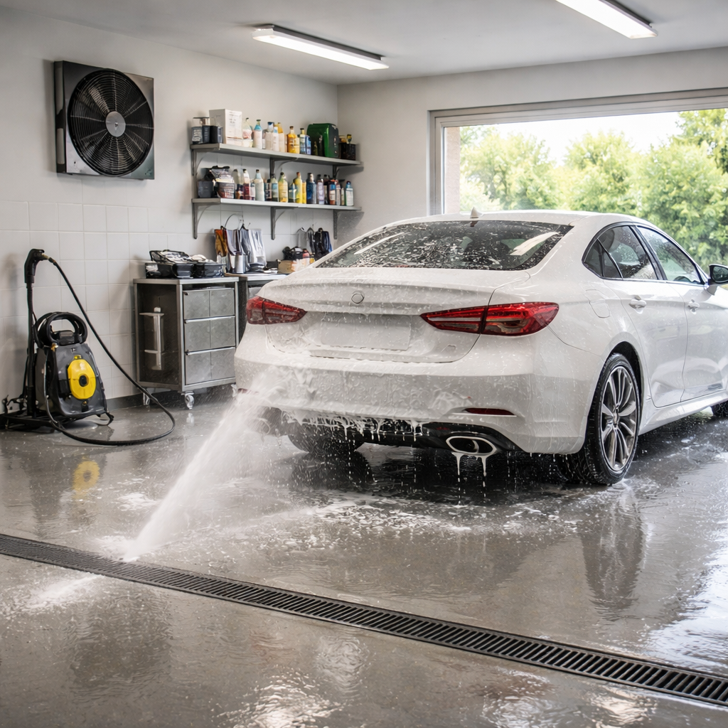 Kako narediti mini avto-pralnico v lastni garaži, brez vlage, plesni in kaosa