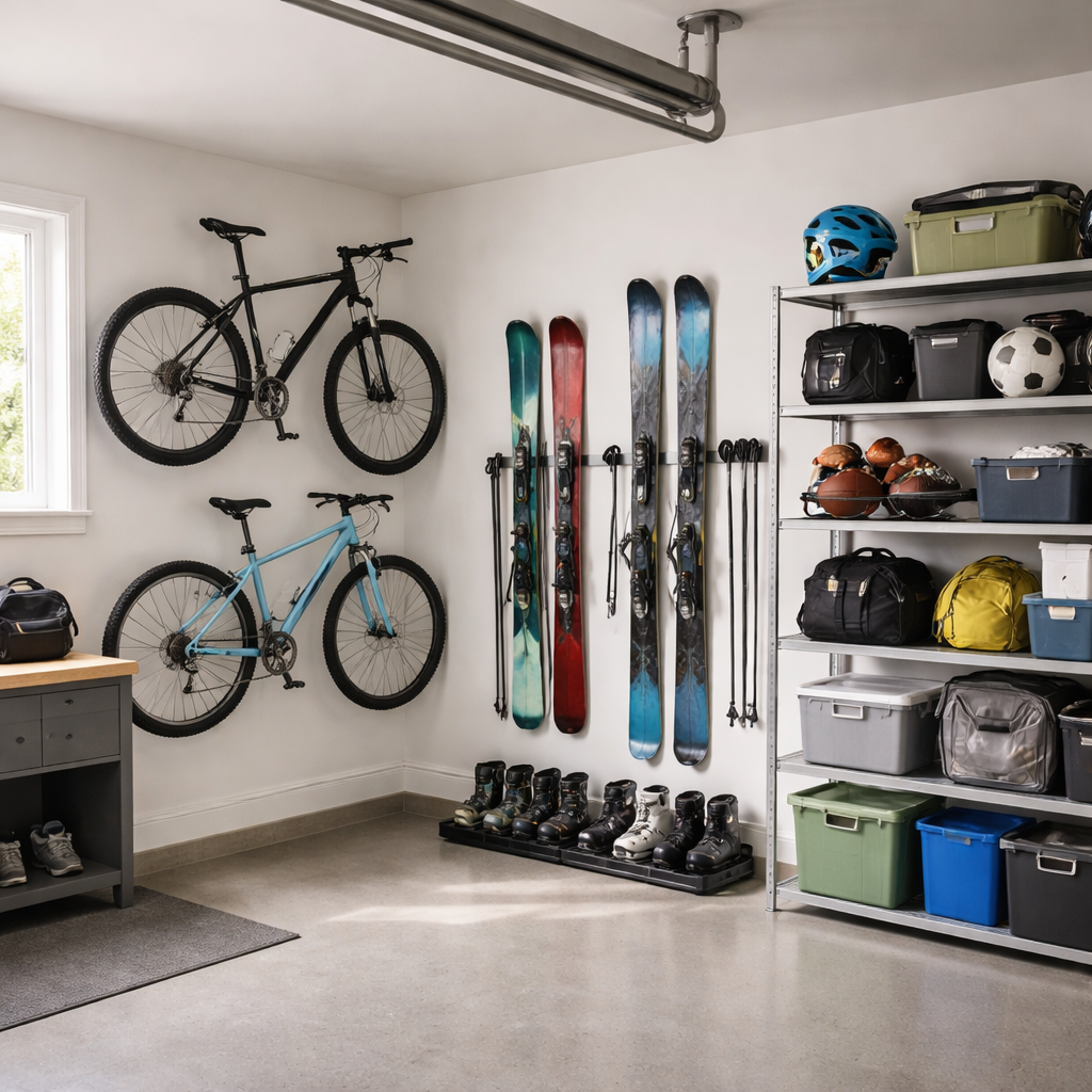 Kako organizirati športno opremo v garaži in končno pridobiti prostor brez nereda