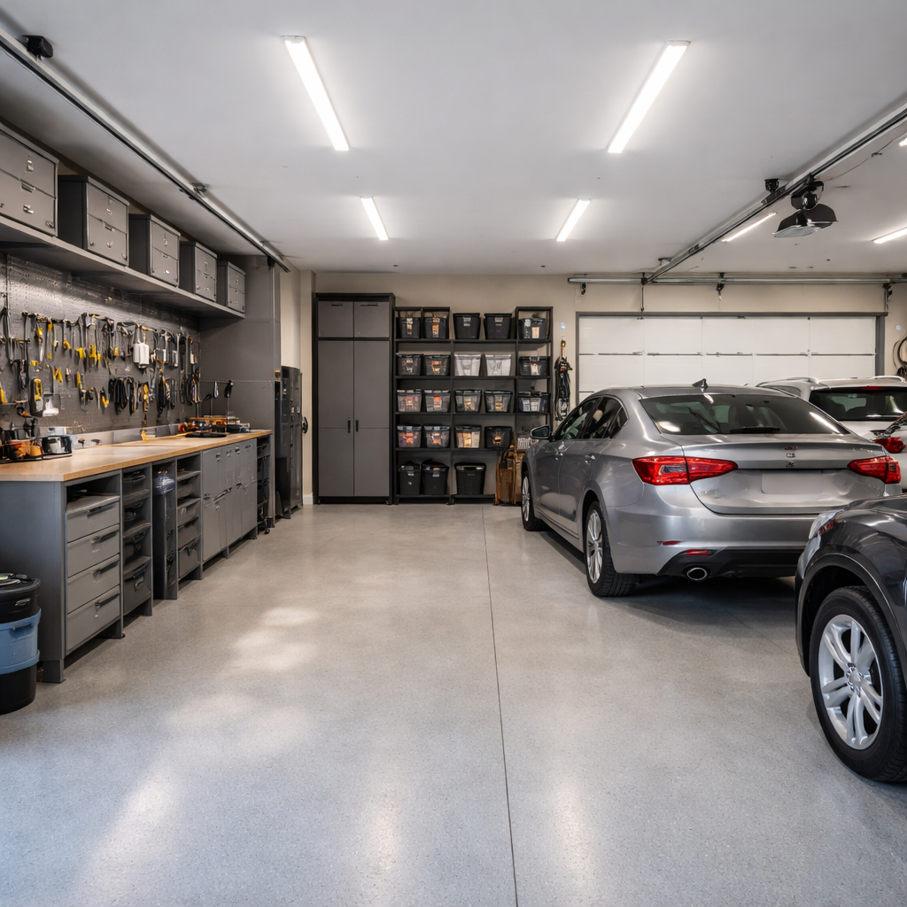 Kako urediti garažo za dva avtomobila in delavnico, da končno deluje brez kompromisov