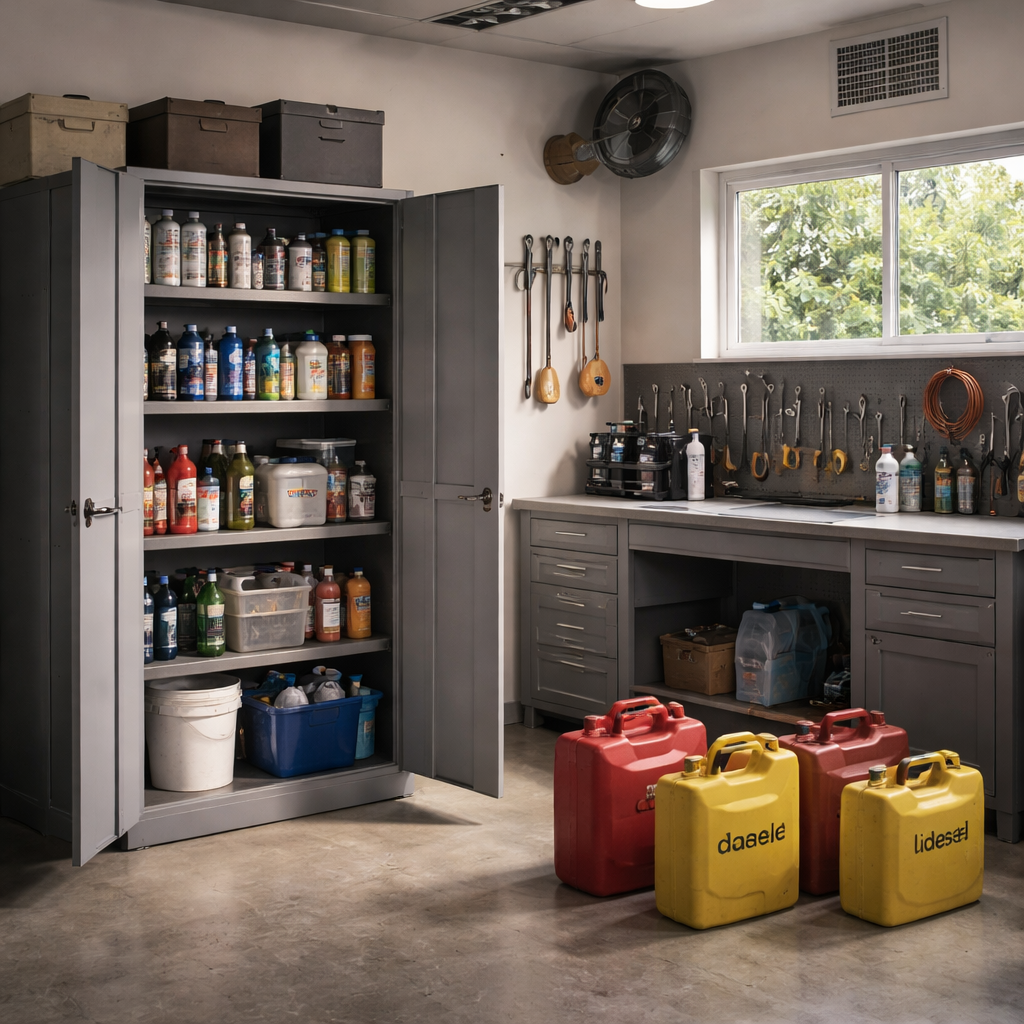 Kako varno shranjevati nevarne snovi v garaži, ne da bi tvegali požar, eksplozijo ali zastrupitev