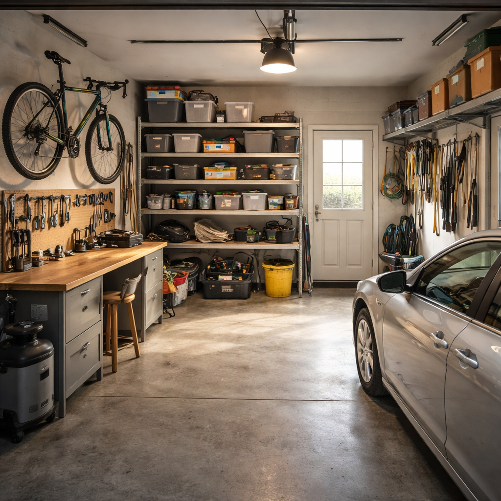 Kako organizirati garažo, ko imaš malo prostora in nič več potrpljenja za nered